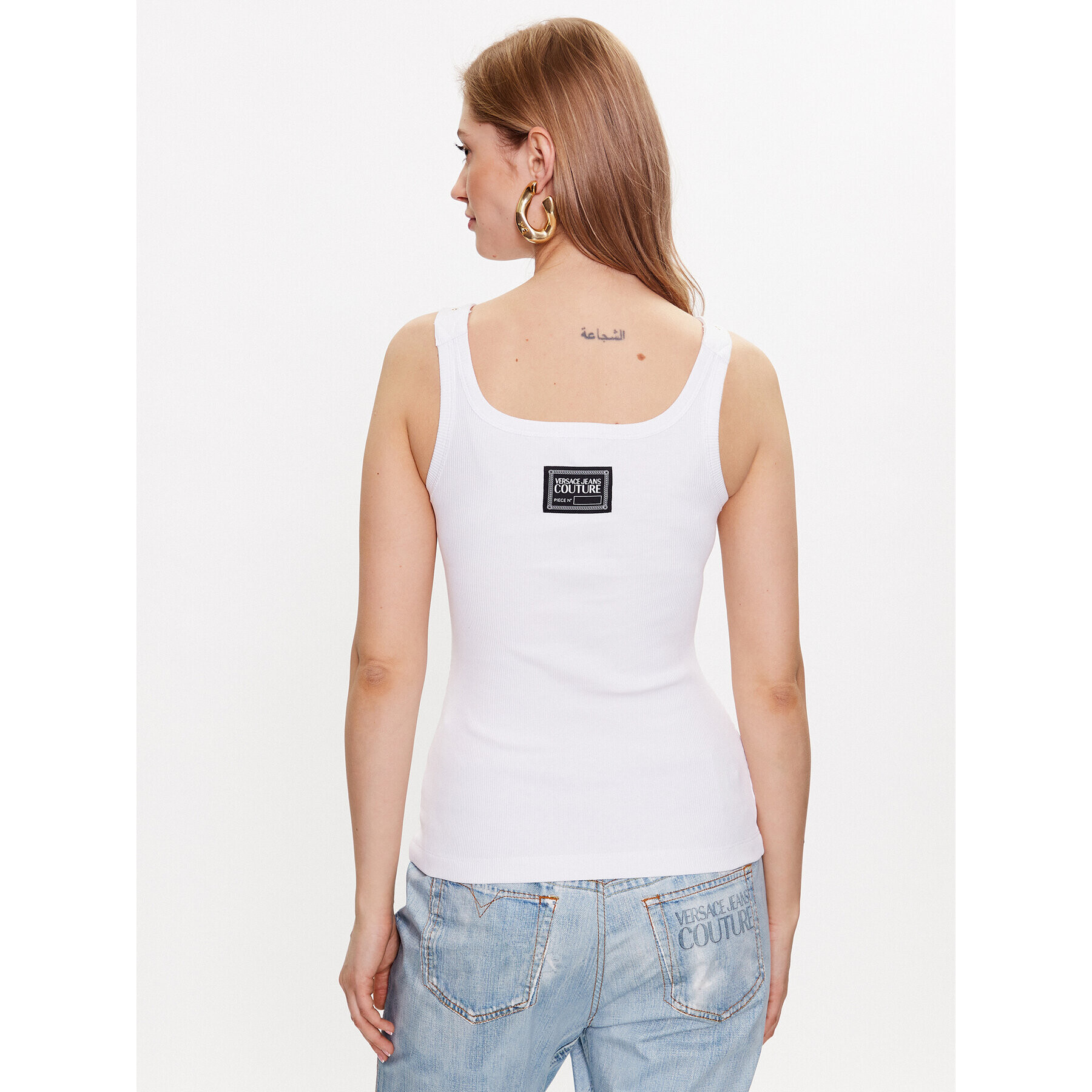 Versace Jeans Couture Top 74HAM619 Bela Regular Fit - Pepit.si