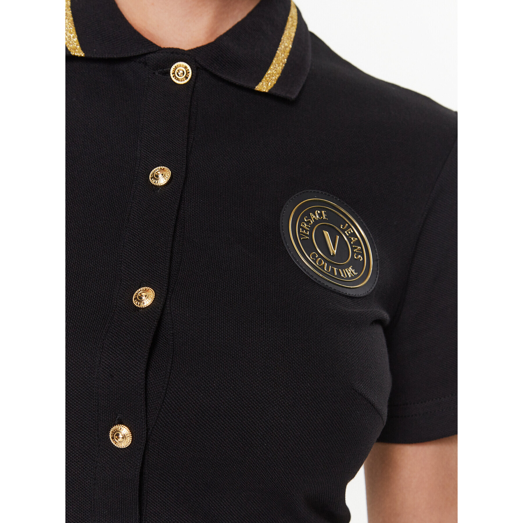 Versace Jeans Couture Vsakodnevna obleka 74HAOT08 Črna Slim Fit - Pepit.si