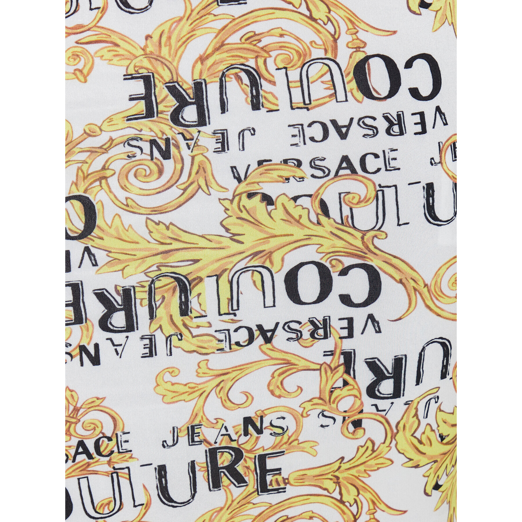 Versace Jeans Couture Vsakodnevna obleka Organzino Print Logo 74HAO946 Bela Regular Fit - Pepit.si