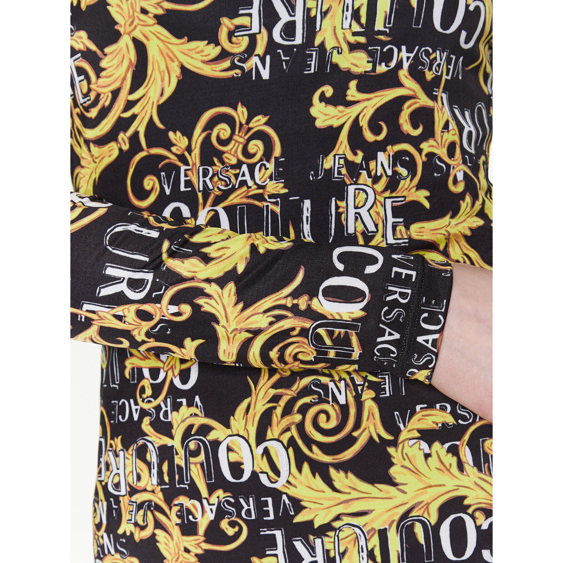 Versace Jeans Couture Vsakodnevna obleka Print Logo 74HAO938 Črna Slim Fit - Pepit.si