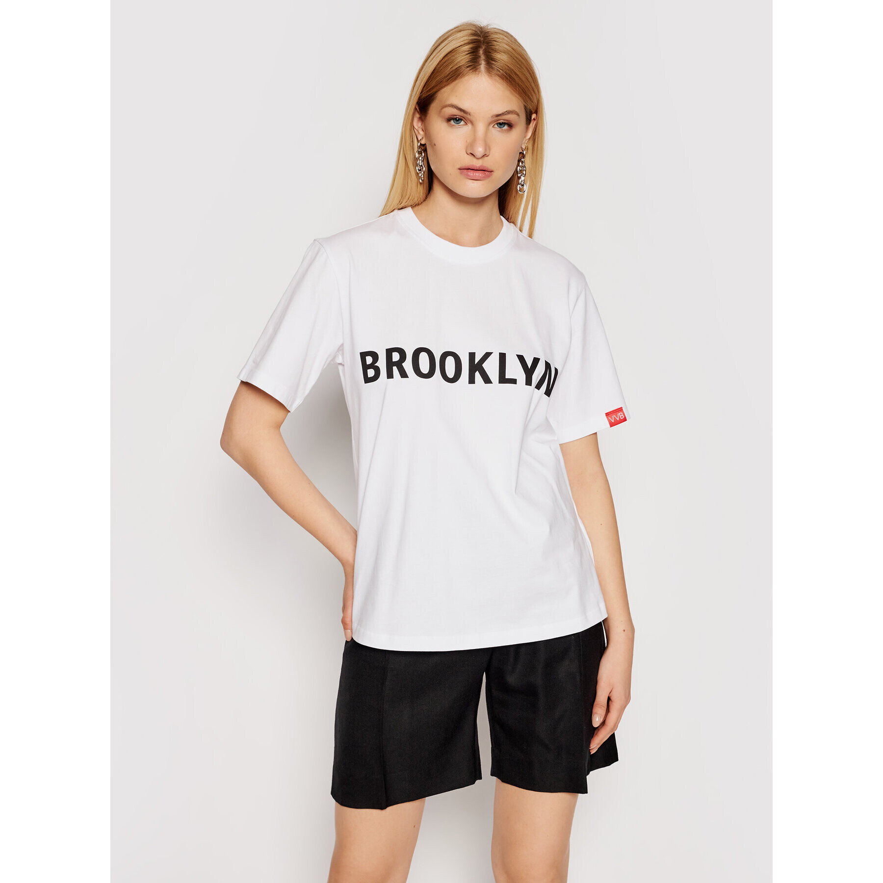 Victoria Victoria Beckham Majica Brooklyn 2221JTS002511A Bela Regular Fit - Pepit.si