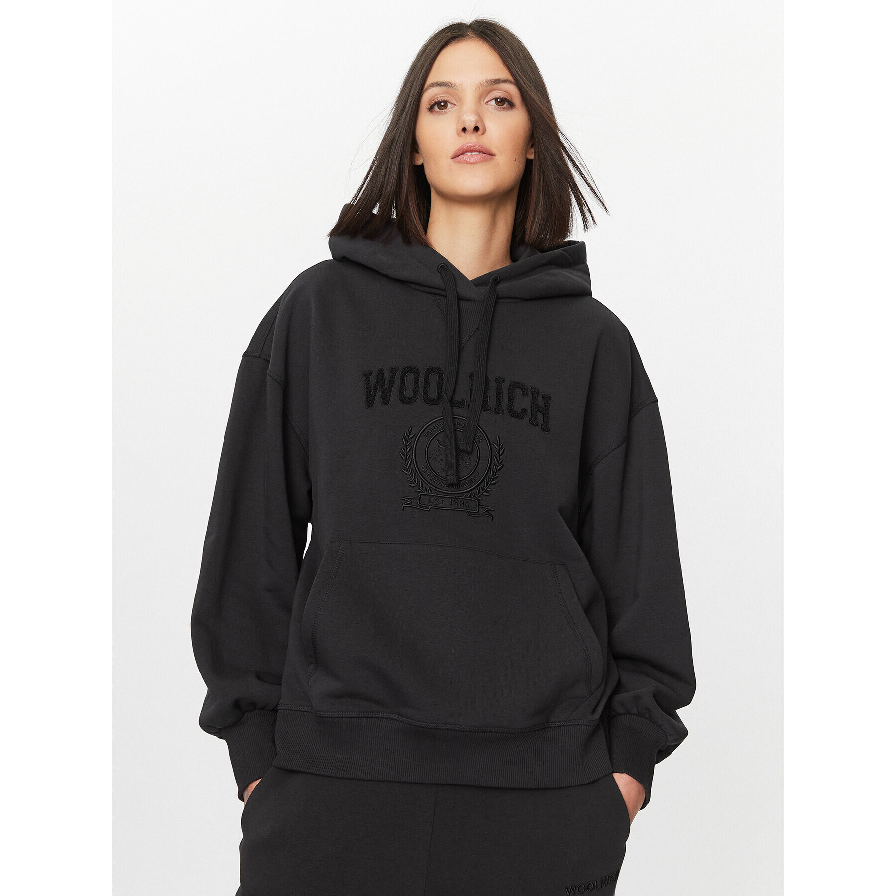 Woolrich Jopa Ivy Hoodie CFWWSW0123FRUT3164 Črna Regular Fit - Pepit.si