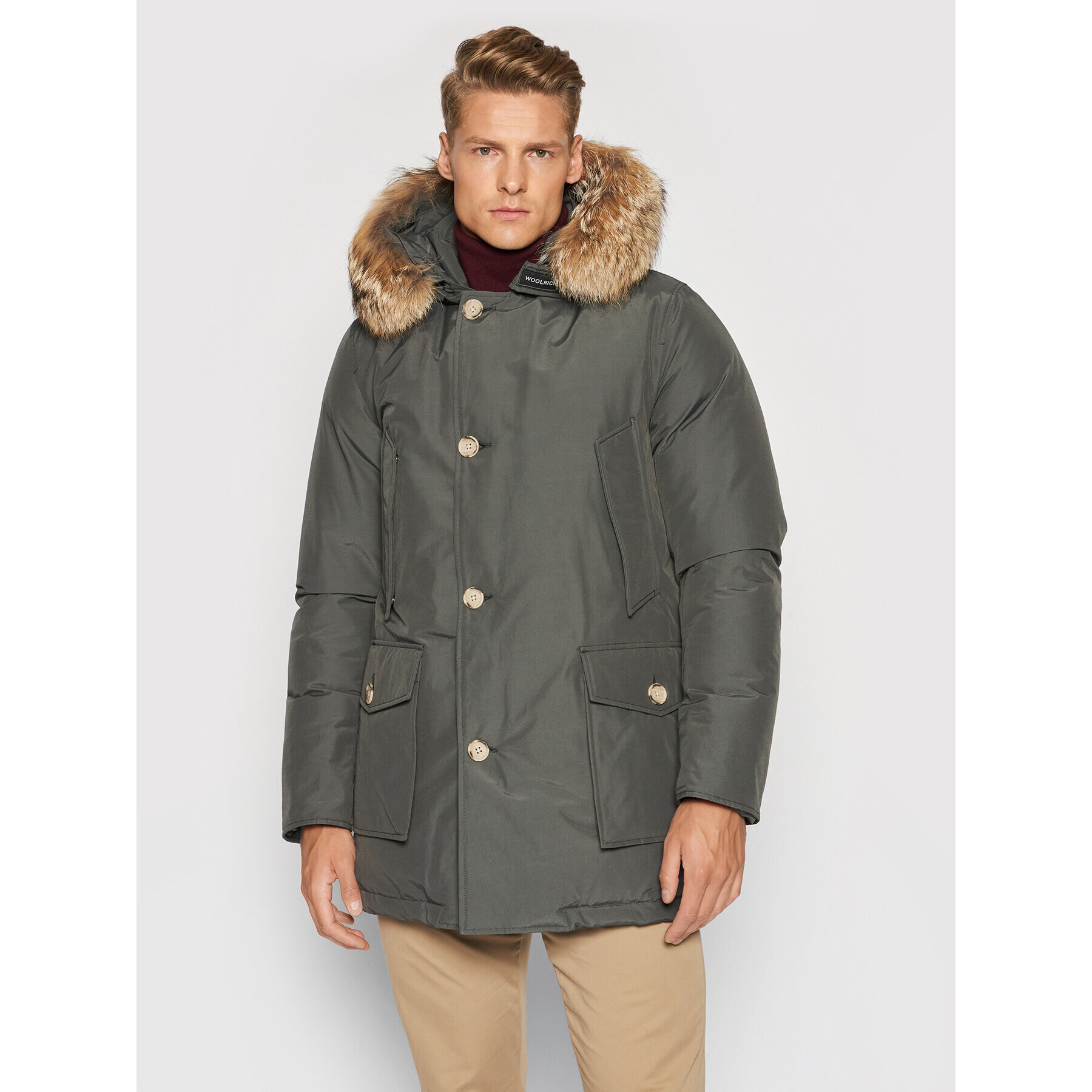 Woolrich Parka Arctic CFWOOU0482MRUT0001 Siva Regular Fit - Pepit.si