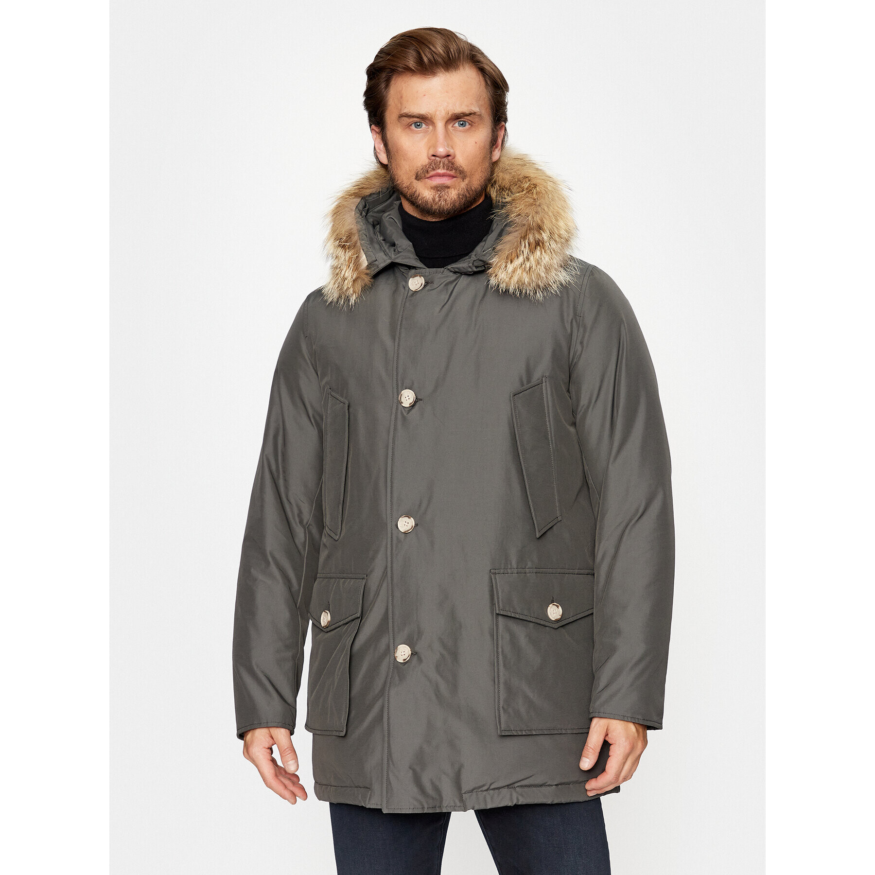 Woolrich Parka Arctic CFWOOU0482MRUT0001 Siva Regular Fit - Pepit.si