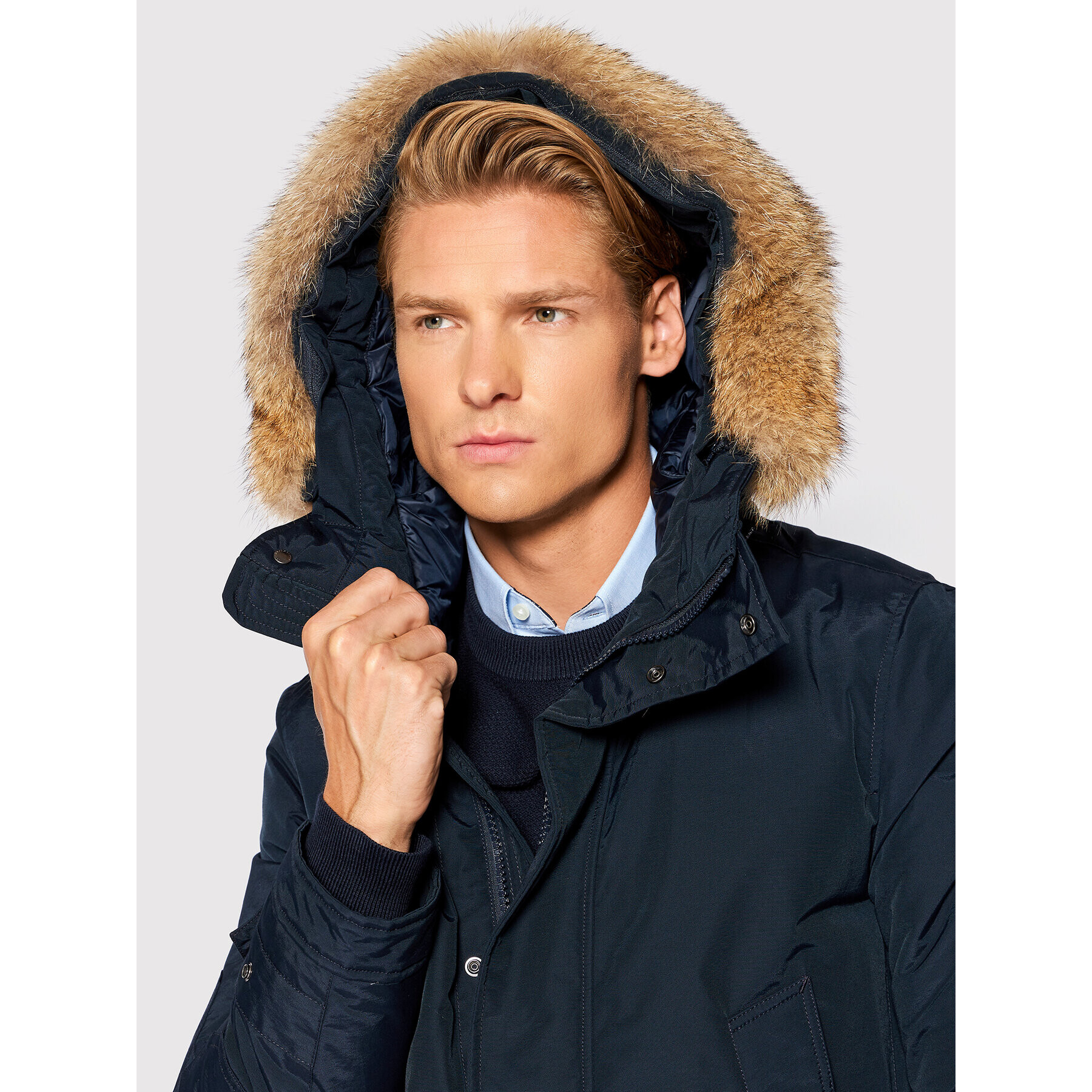 Woolrich Parka Polar CFWOOU0486MRUT0001 Mornarsko modra Regular Fit - Pepit.si