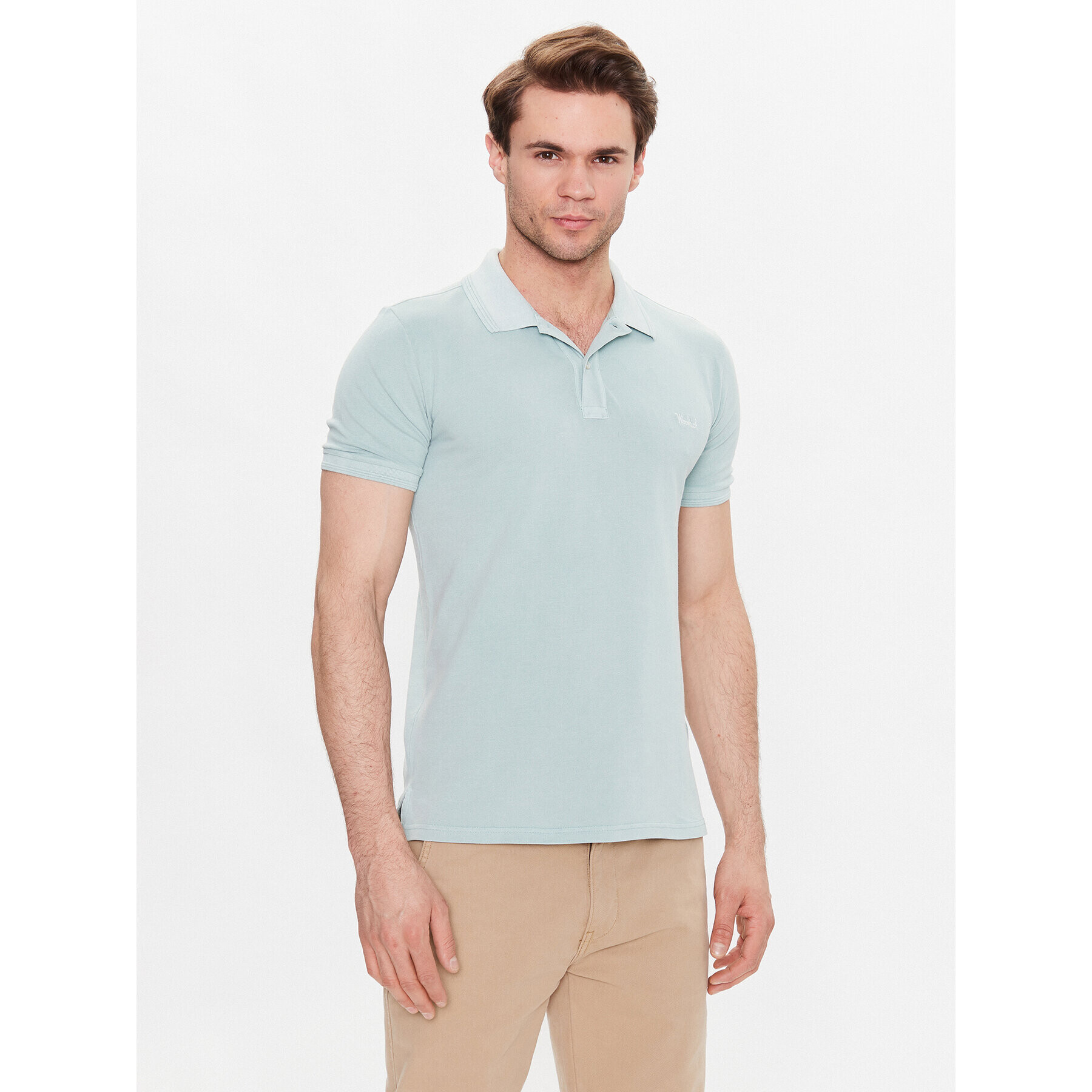 Woolrich Polo majica Mackinack CFWOPO0035MRUT1483 Zelena Regular Fit - Pepit.si