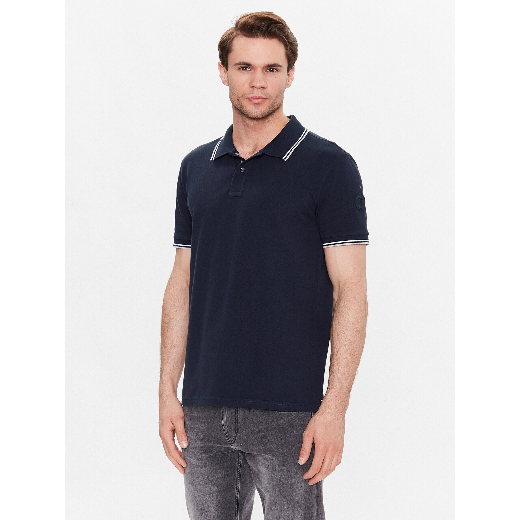 Woolrich Polo majica Monterey CFWOPO0053MRUT2932 Mornarsko modra Regular Fit - Pepit.si