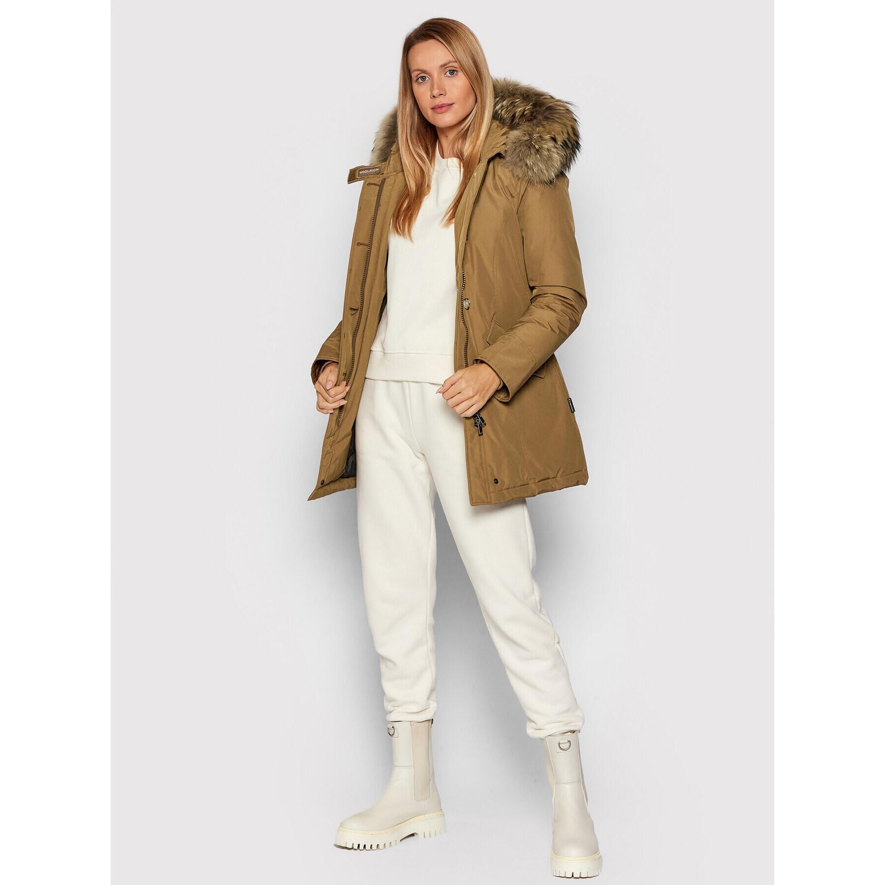 Woolrich Zimska jakna Arctic Raccoon CFWWOU0538FR UT0001 Rjava Regular Fit - Pepit.si