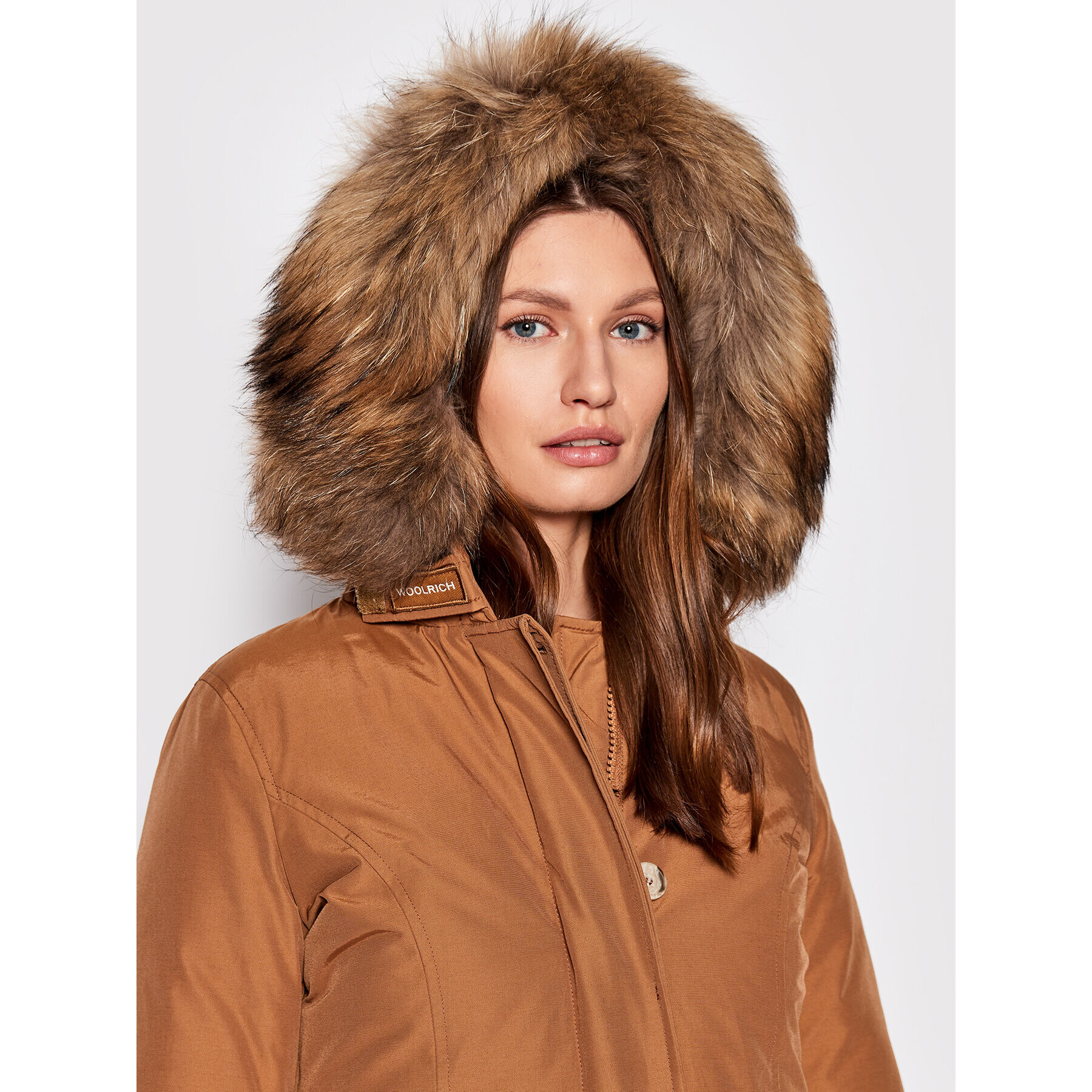 Woolrich Zimska jakna Arctic Raccoon CFWWOU0538FRUT0001 Rjava Regular Fit - Pepit.si