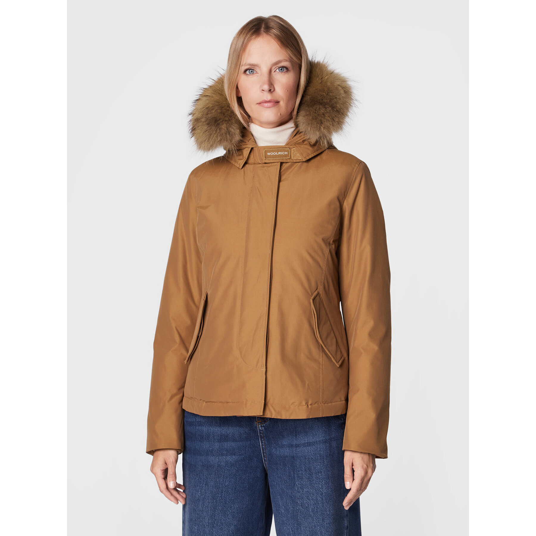 Woolrich Zimska jakna Arctic Raccoon CFWWOU0548FRUT0001 Rjava Regular Fit - Pepit.si