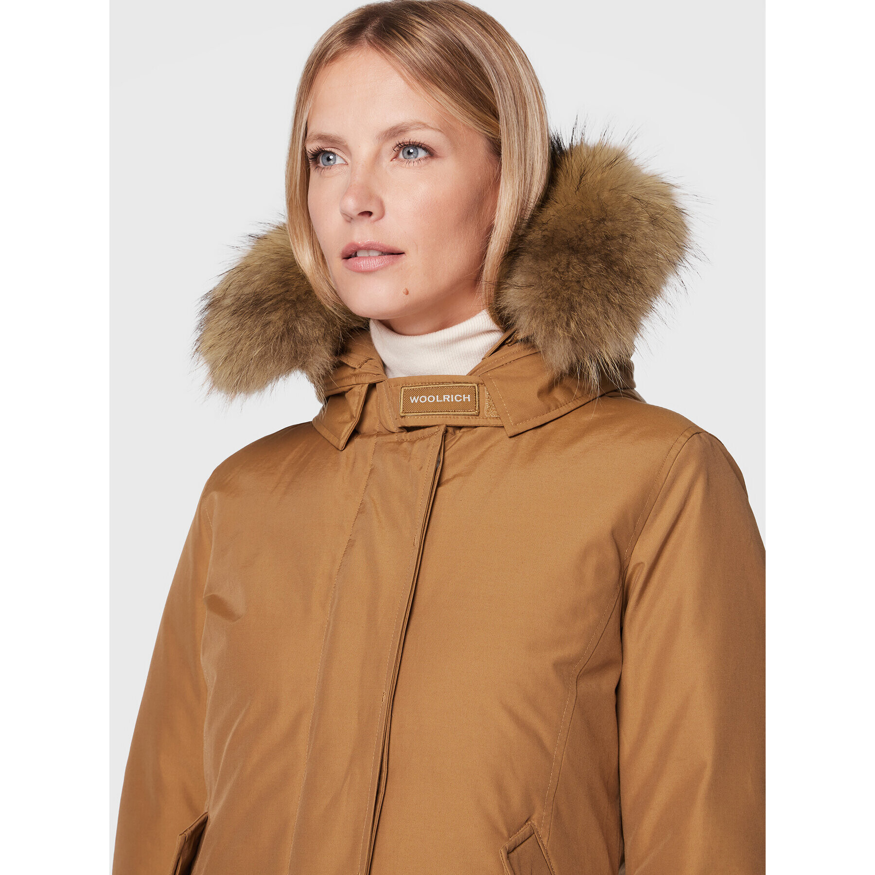 Woolrich Zimska jakna Arctic Raccoon CFWWOU0548FRUT0001 Rjava Regular Fit - Pepit.si