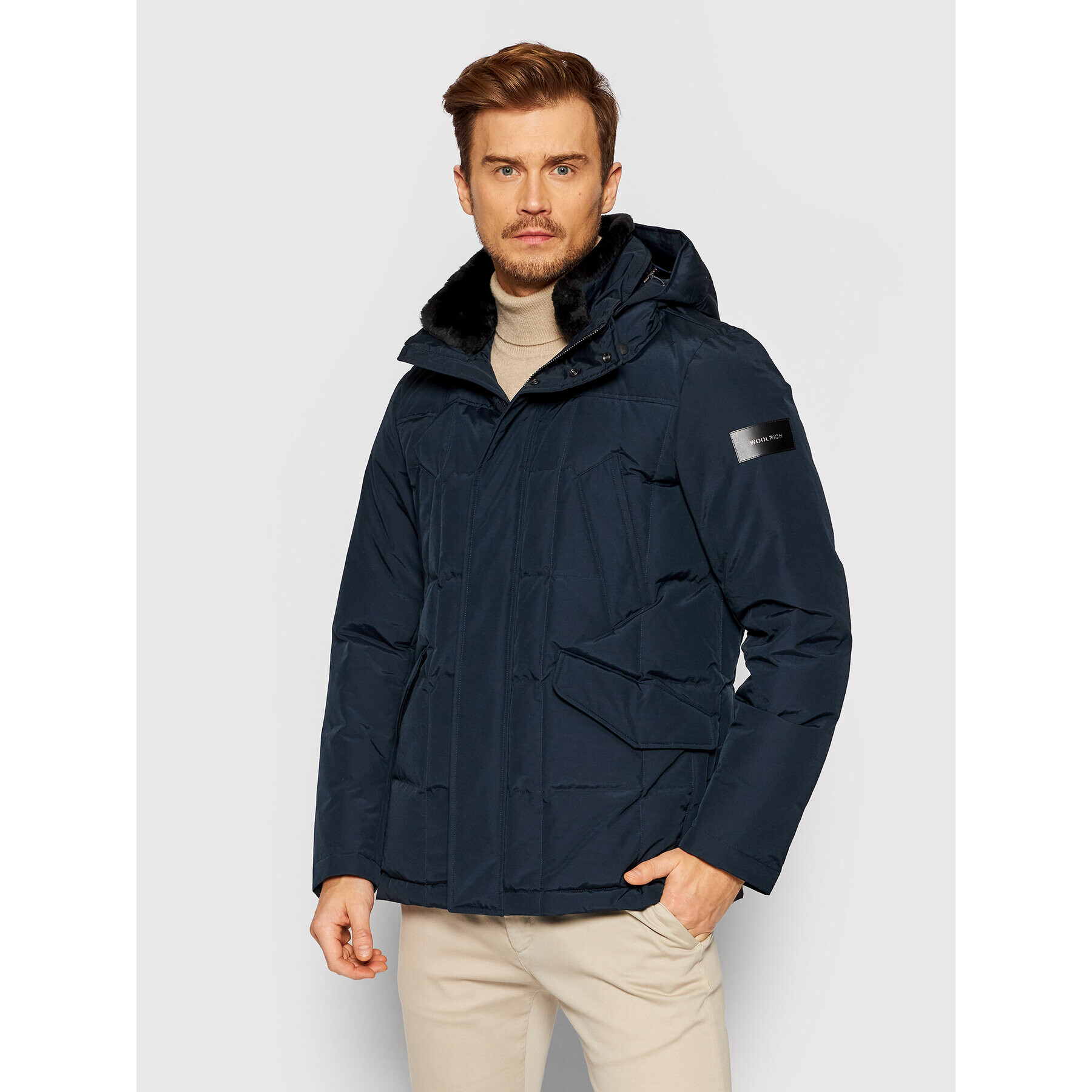 Woolrich Zimska jakna Blizzard CFWOOU0490MRUT0001 Mornarsko modra Regular Fit - Pepit.si