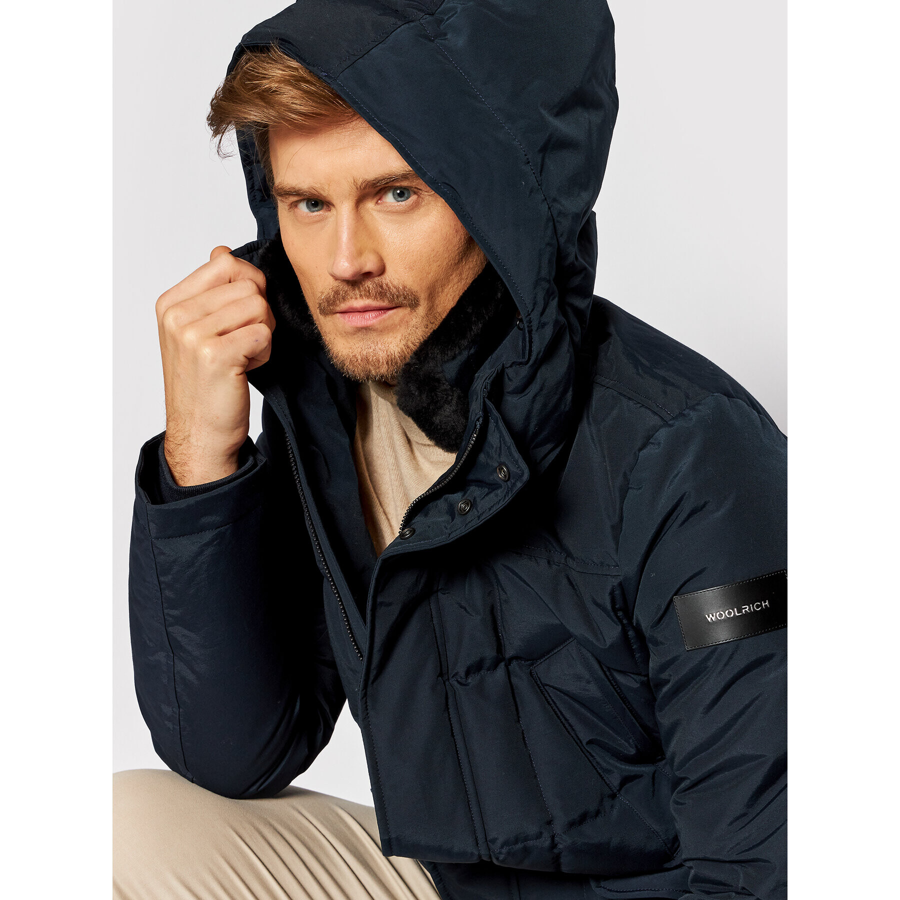 Woolrich Zimska jakna Blizzard CFWOOU0490MRUT0001 Mornarsko modra Regular Fit - Pepit.si