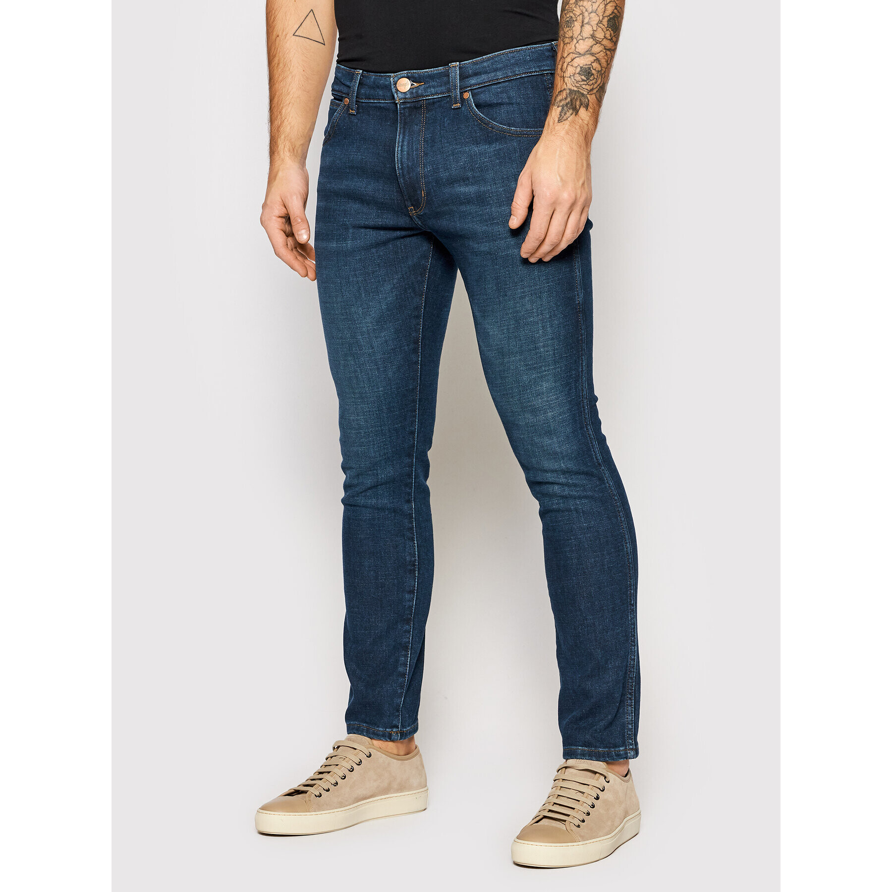 Wrangler Jeans hlače Larston W18S28292 Mornarsko modra Slim Fit - Pepit.si