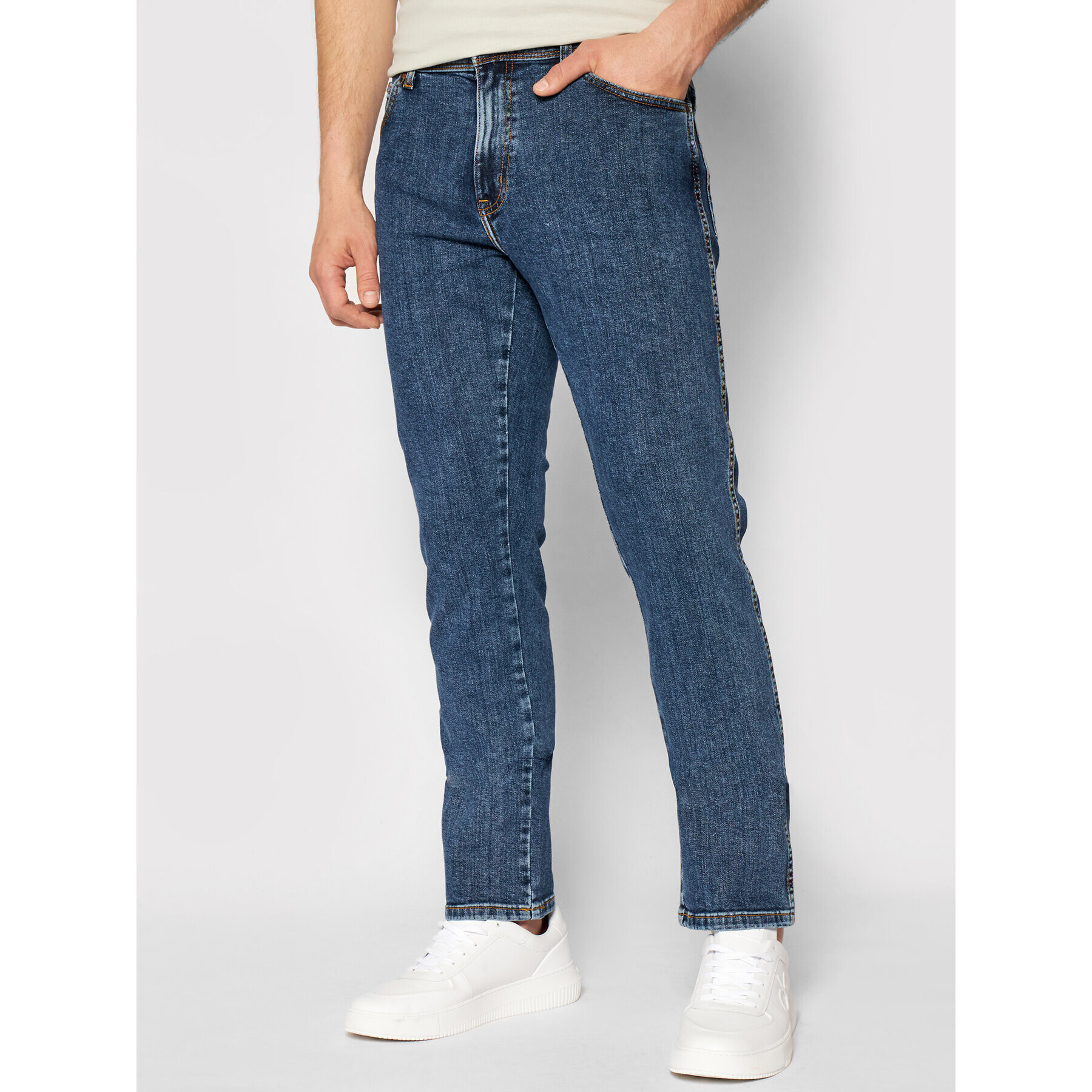 Wrangler Jeans hlače Texas W12S33010 Modra Slim Fit - Pepit.si