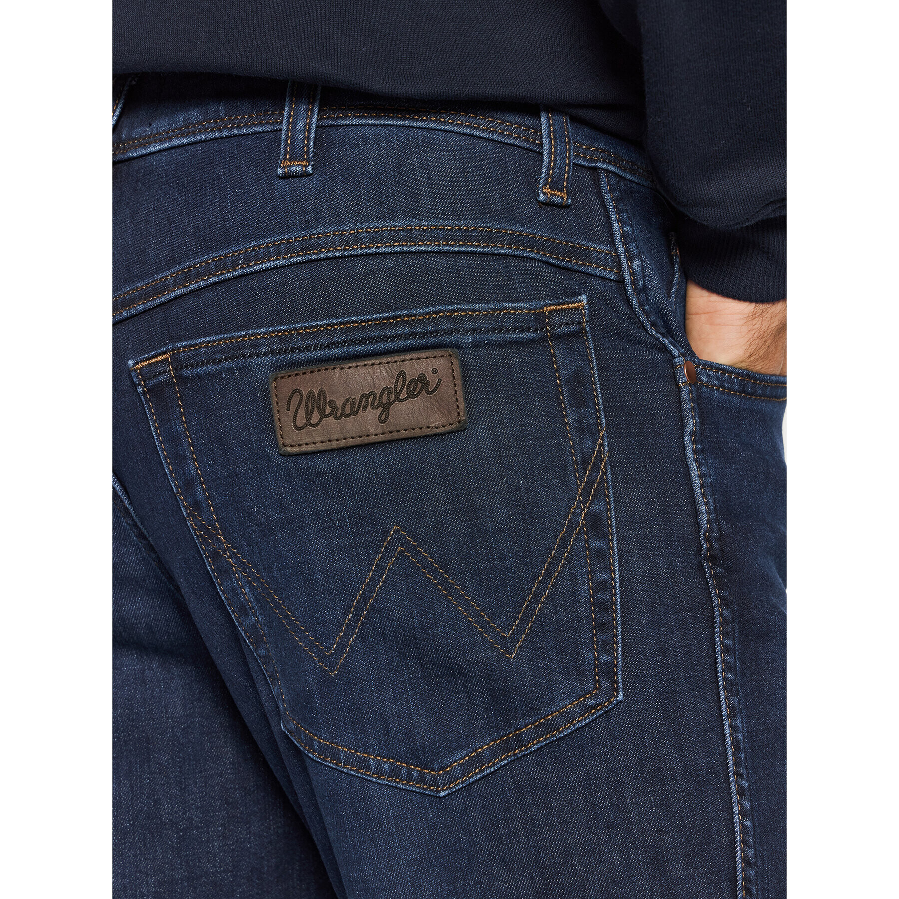 Wrangler Jeans hlače Texas W12SAO57S Mornarsko modra Slim Fit - Pepit.si