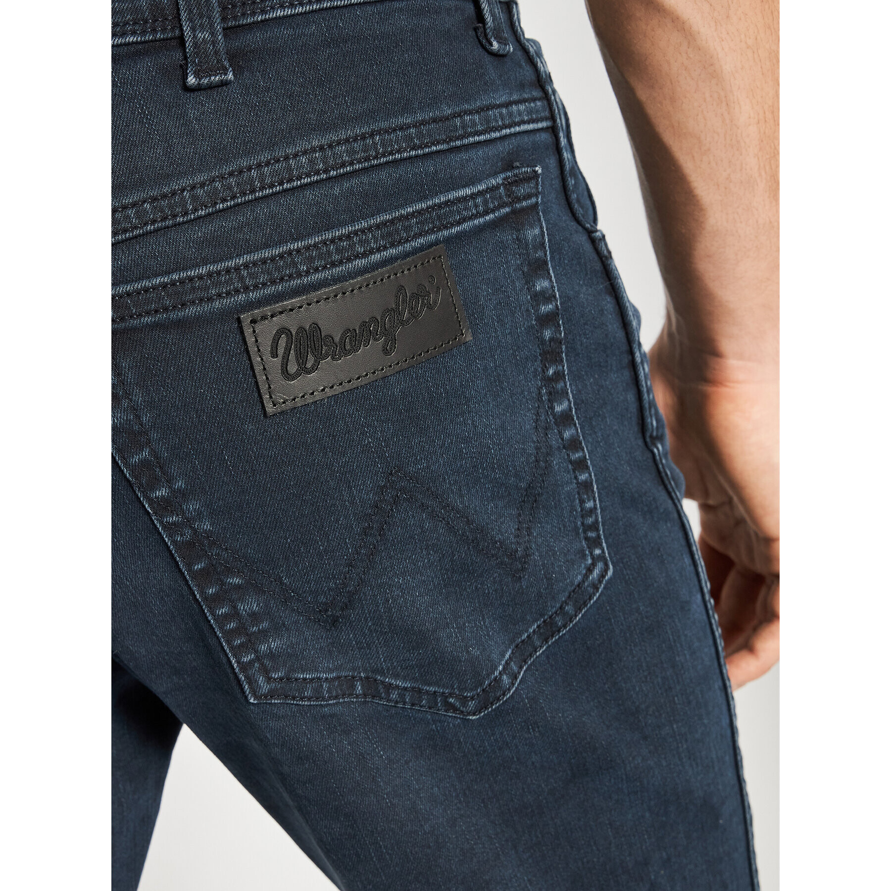 Wrangler Jeans hlače Texas W12SLT364 Mornarsko modra Slim Fit - Pepit.si