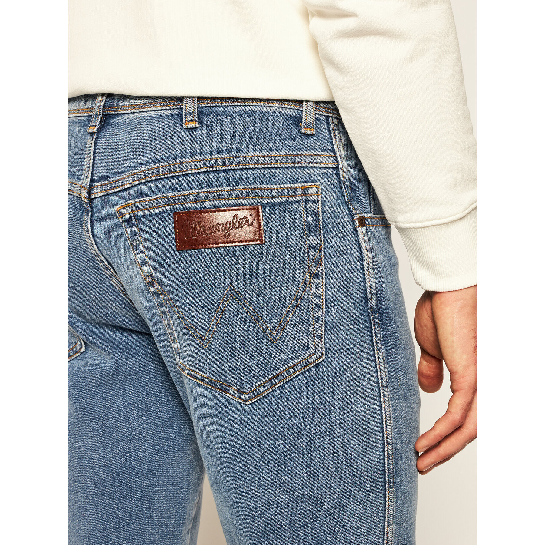 Wrangler Jeans hlače Texas W12SM511Q Modra Slim Fit - Pepit.si