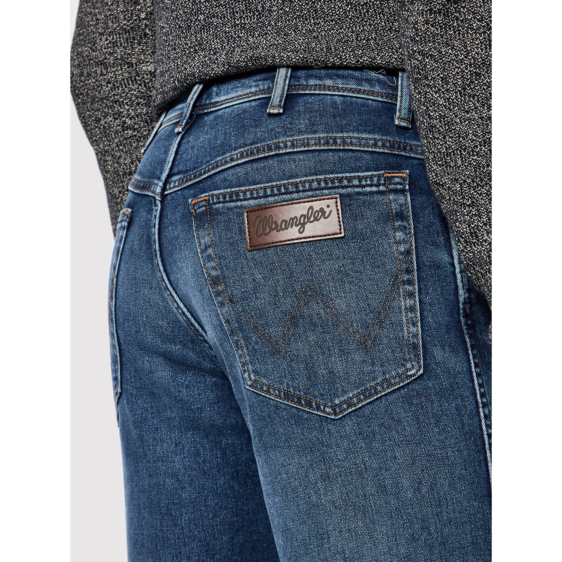 Wrangler Jeans hlače Texas W12SU551H Mornarsko modra Slim Fit - Pepit.si