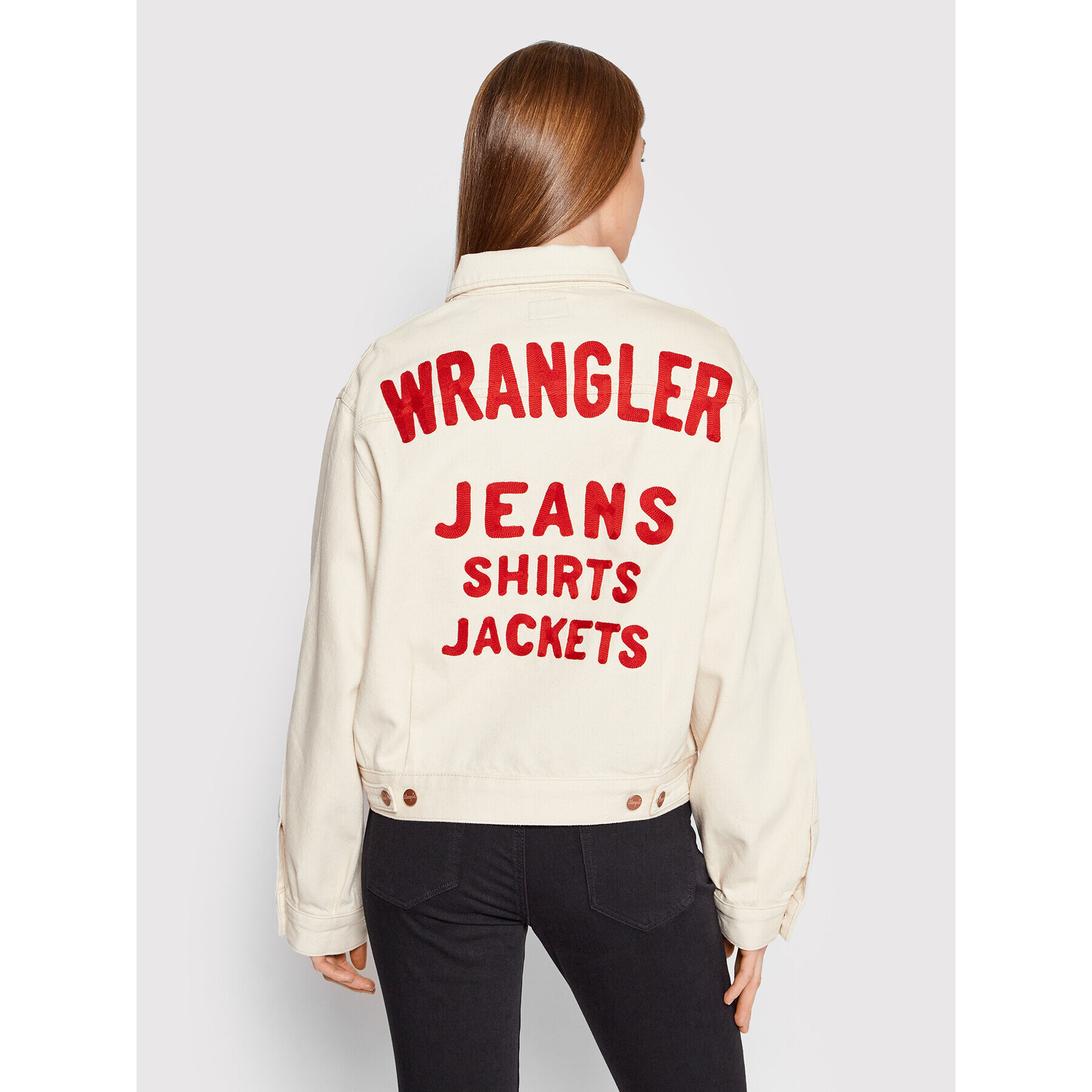 Wrangler Jeans jakna Western W427XZ42J Bež Regular Fit - Pepit.si