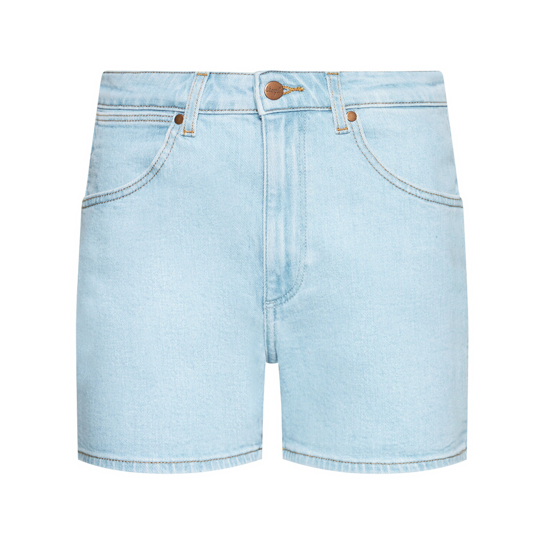 Wrangler Jeans kratke hlače W22DZH25E Modra Mom Fit - Pepit.si