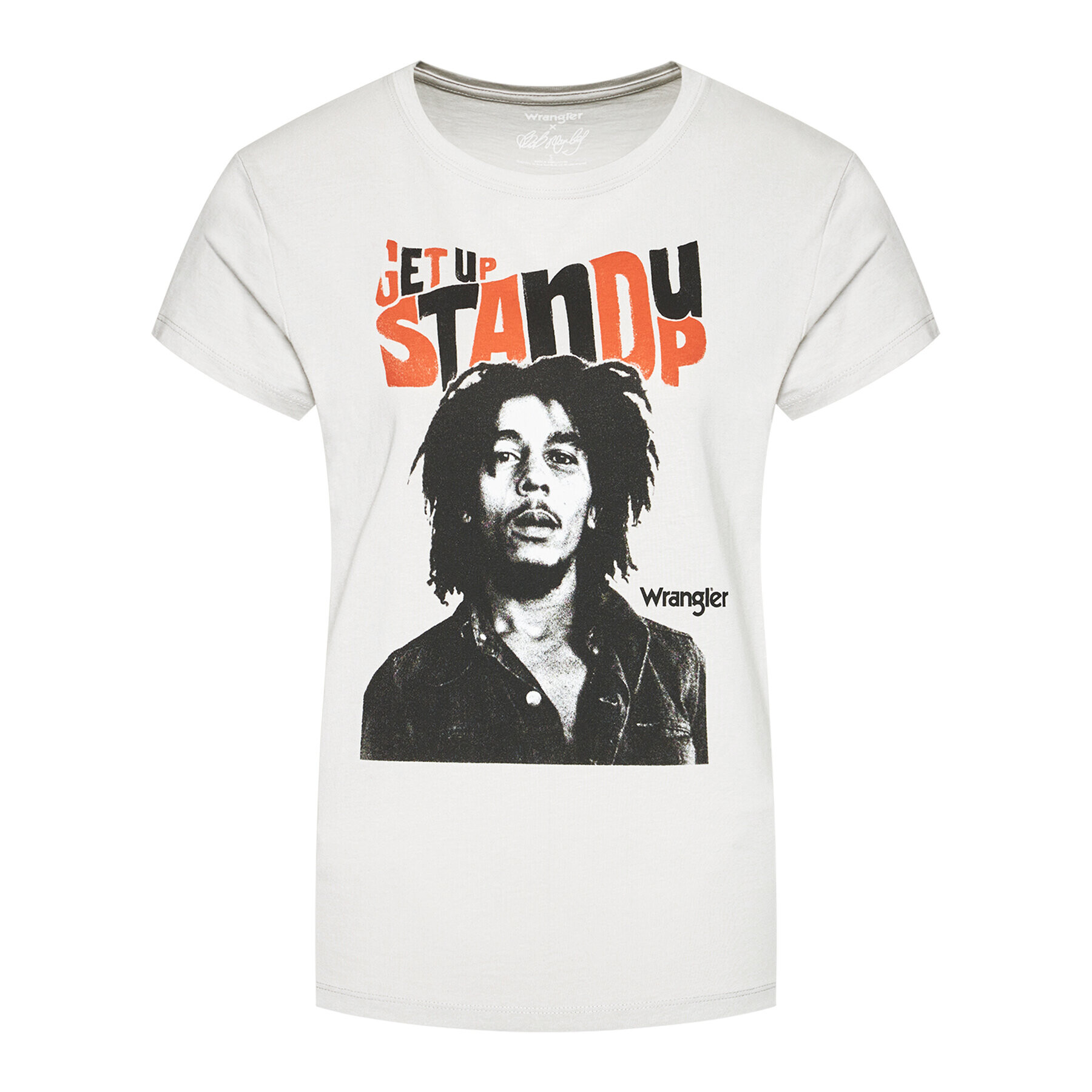 Wrangler Majica BOB MARLEY Stand Up W712EEM00 Siva Regular Fit - Pepit.si