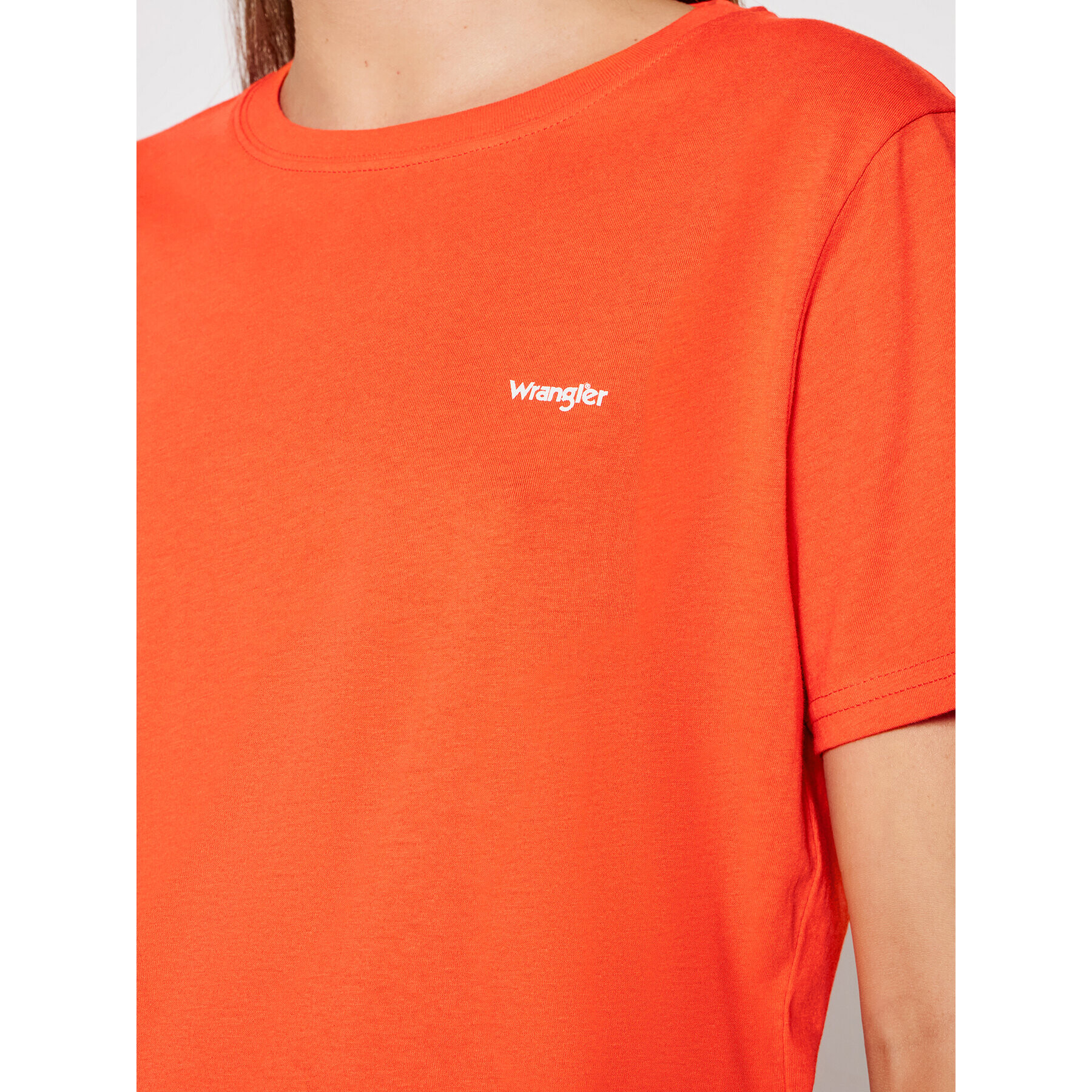 Wrangler Majica Sign Off Tee W7Q0D3 Oranžna Regular Fit - Pepit.si