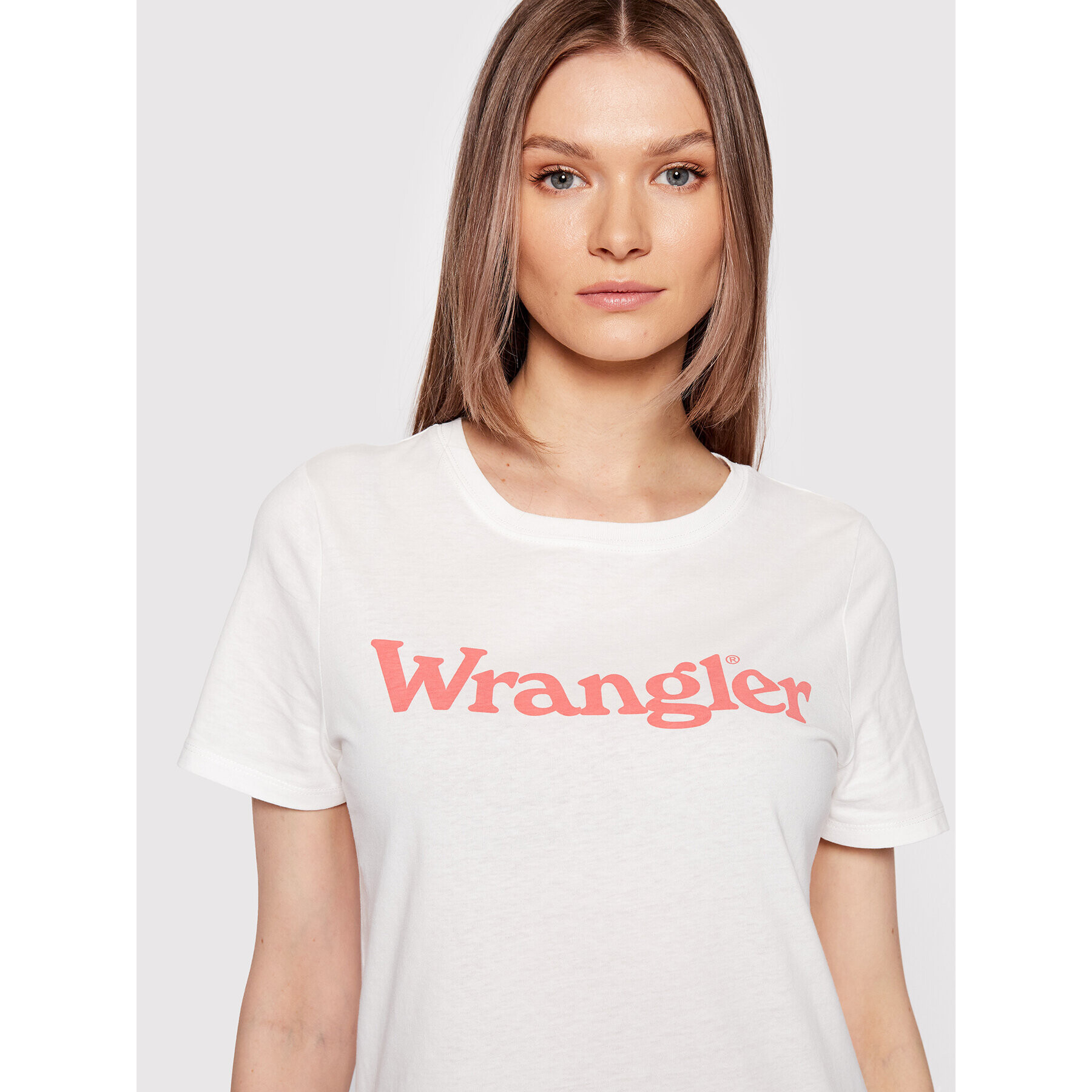 Wrangler Majica W7N4GHW02 Bela Regular Fit - Pepit.si