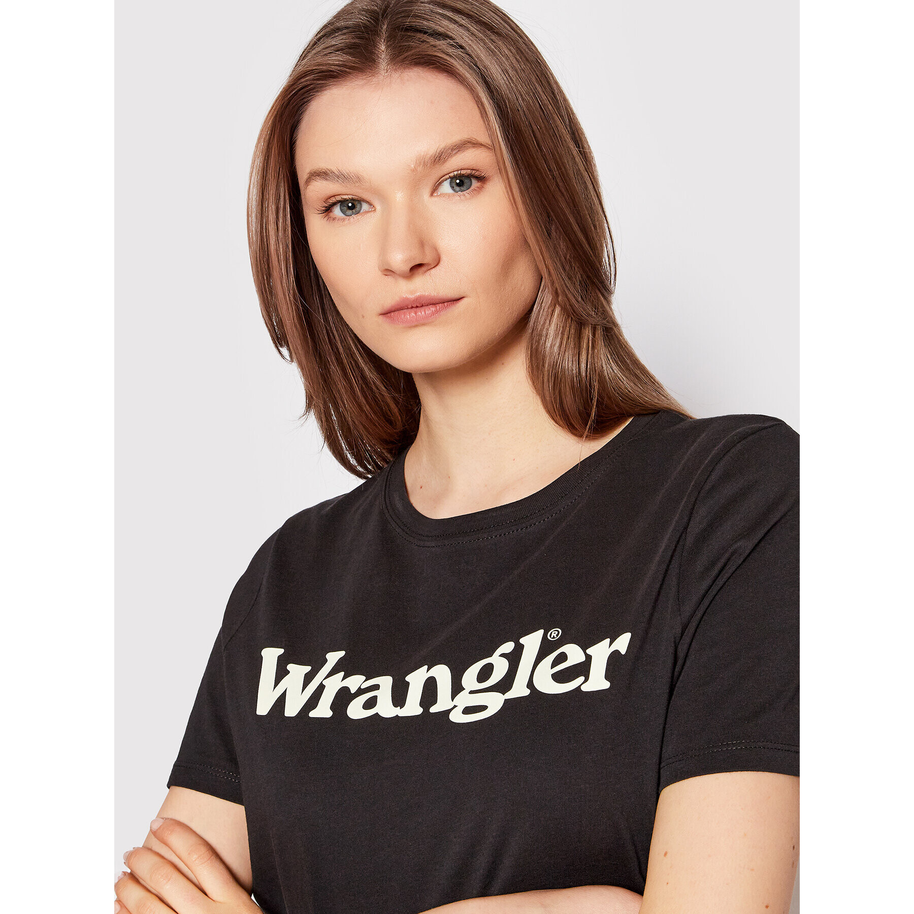 Wrangler Majica W7N4GHXV6 Črna Regular Fit - Pepit.si