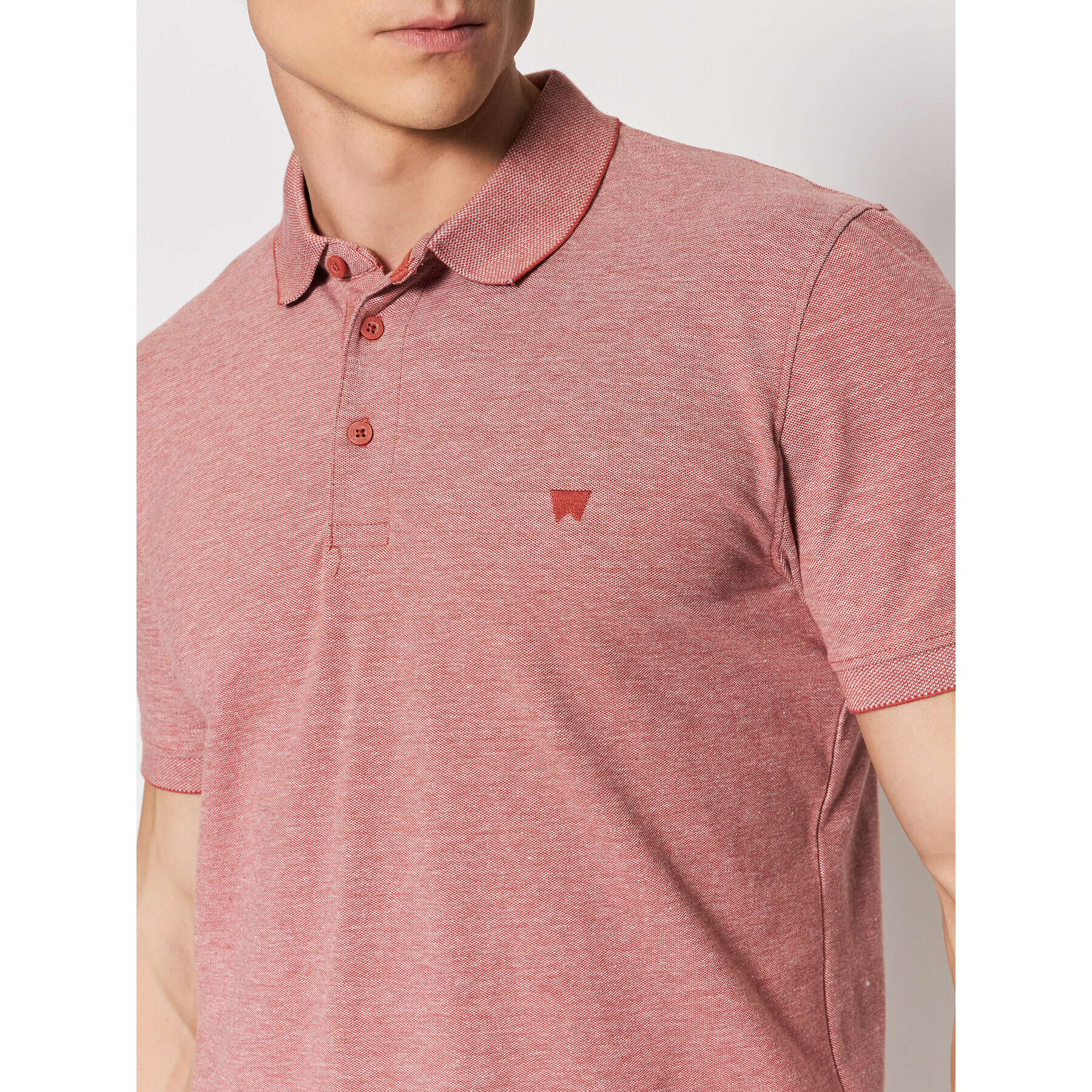 Wrangler Polo majica Refined W7H7KER11 Rdeča Regular Fit - Pepit.si